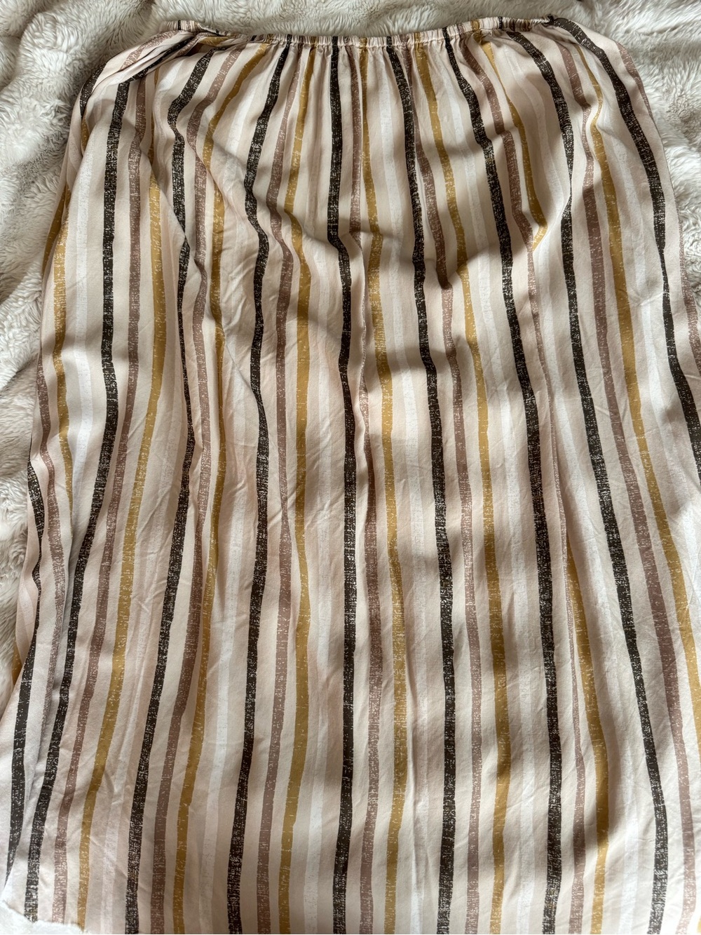 Princess Polly Cream Maxi Skirt with Brown and Gold Stripes